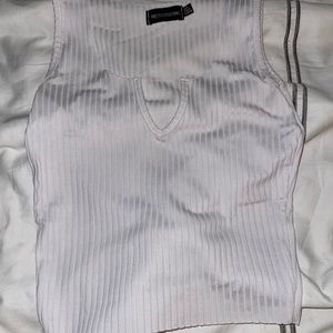 Tight white tank top